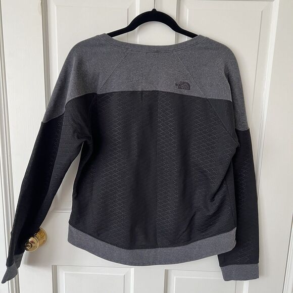The North Face Recover Up Quilted Gray & Black Sweater Sweatshirt Size Large - Picture 2 of 11
